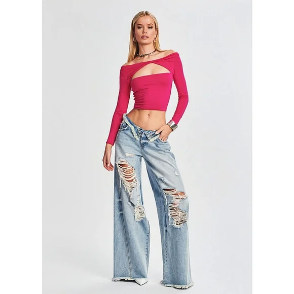 New SER.O.YA Ollie Wide Leg Jean in Coastline Size 32 or 12-14